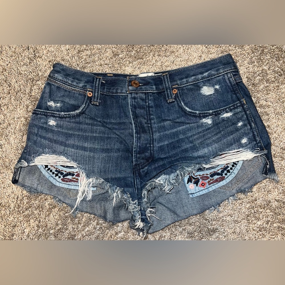 Abercrombie & Fitch Festival High Rise Denim Jean Shorts Size 26 - Picture 3 of 8